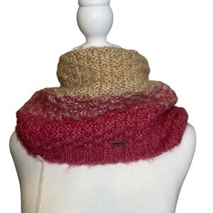 NWT Prana Pink Tan Infinity Neck Warmer Scarf Warm Casual Winter Snow Outdoor